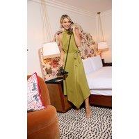 Little Mistress Women's Olive Satin Midaxi Dress | Size: 14