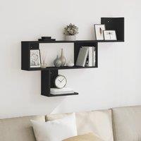 Berkfield Home Wall Shelf Black 100x15x70 cm Engineered Wood | Size: 100 x 15 x 70 cm