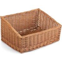 Red Hamper Wicker Sloped Sided Display Basket in Brown