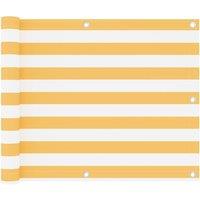 Balcony Screen White and Yellow 75x600 cm Oxford Fabric