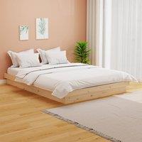 Berkfield Home Bed Frame Solid Wood Pine 120x200 cm in Brown | Size: Small Double