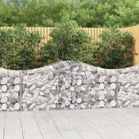 Berkfield Home Arched Gabion Baskets 7 pcs 200x30x80/100 cm Galvanised Iron in Silver
