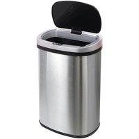 Glamhaus Automatic Sensor Touchless Bin Brushed Stainless Steel 60L in Metallic Silver