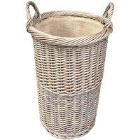 Red Hamper Wicker Large Antique Wash Umbrella Stand in Brown