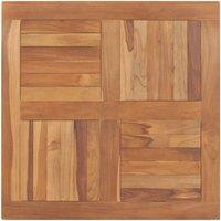 Berkfield Home Table Top Solid Teak Wood Square 80x80x2.5 cm in Brown