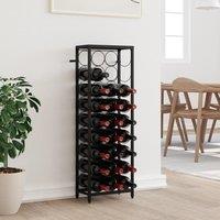 Berkfield Home Wine Rack for 27 Bottles Black 34x18x100 cm Wrought Iron | Size: 34 x 18 x 100 cm