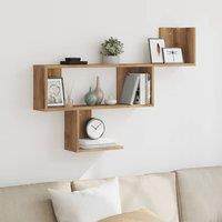Berkfield Home Wall Shelf Artisian Oak 100x15x70 cm Engineered Wood in Brown | Size: 100 x 15 x 70 cm