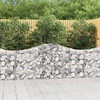 Berkfield Home Arched Gabion Baskets 2 pcs 200x30x80/100 cm Galvanised Iron in Silver
