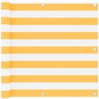 Balcony Screen White and Yellow 90x300 cm Oxford Fabric