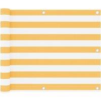 Balcony Screen White and Yellow 75x500 cm Oxford Fabric