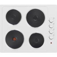 Statesman 4 Plate Electric Hob Cooktop, Side Dial Control in White