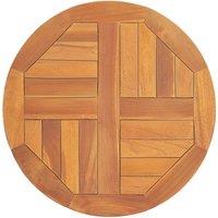 Berkfield Home Table Top Solid Teak Wood Round 2.5 cm 50 cm in Brown