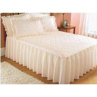 Chums Plain Quilted Bedspread with Pillow Shams sold separately in Ivory | Size: Small Double