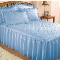Chums Plain Quilted Bedspread with Pillow Shams sold separately in Blue | Size: Small Double