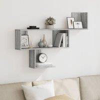 Berkfield Home Wall Shelf Grey Sonoma 100x15x70 cm Engineered Wood | Size: 100 x 15 x 70 cm