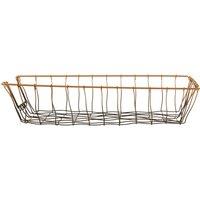 Orsina Black & Rose Gold Finish Rectangular Tray, Lightweight Iron Tableware, Functional Accessory for Office Use