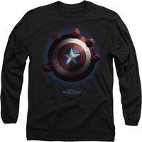 Marvel Captain America Brave New World Red Hulk Shield Poster Long Sleeve T-Shirt, Black | Size: Large