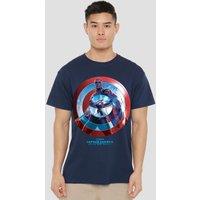 Marvel Captain America Brave New World Sam Wilson Red T-Shirt, Navy | Size: Small