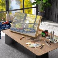 VINSETTO Desktop Table Easel Craft Workstation Portable Folding Drawing Board in Natural