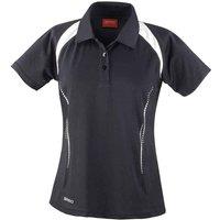 Spiro Women's Team Spirit Polo Shirt in Black | Size: 16
