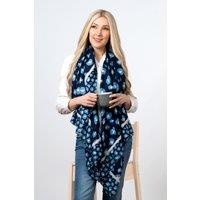 Sarta Women's Bernie Lightweight Bordred Leopard Print Scarf in Blue
