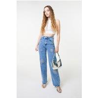 Pink Vanilla Women's Light Blue High Waist Glitter Jeans | Size: 6