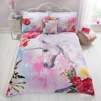 Rapport Home Sparkle & Shine Duvet Cover Set with Pillowcase in White | Size: Double