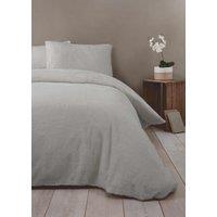Rapport Home Teddy Fleece Polyester Duvet Cover Set With Pillowcase in Silver | Size: King