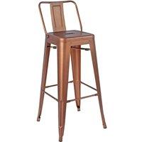 netfurniture Lyone High Breakfast Bar Stool With Back Vintage Copper in Black