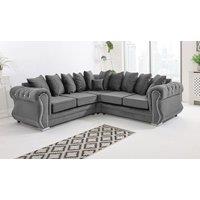 Sofa World Falcon Corner Diamonds Scatterback Sofa in Grey
