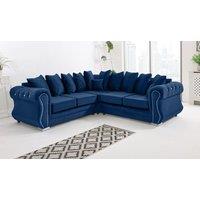 Sofa World Falcon Corner Diamonds Scatterback Sofa in Blue