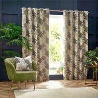 Wylder Tropics Galapagos Jacquard Eyelet Curtains in Natural | Size: 117 cm width x 183 cm drop