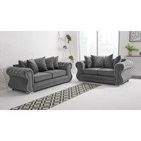 Sofa World Falcon 3+2 Diamonds Scatterback Sofa in Grey