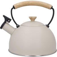 La Cafetiere Latte Whistling Kettle with Wooden Handle, 1.6L in Cream
