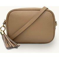 Apatchy London Women's The Tassel Leather Crossbody Bag in Light Sand