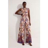 Premium Viscose Linen Paisley Border Print Woven Jumpsuit