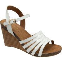 Ravel Women's 'Findon' Leather Wedge Sandals in White | Size: 7