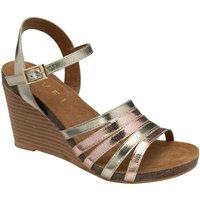 Ravel Women's 'Findon' Leather Wedge Sandals in Metallics | Size: 6