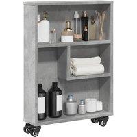 Berkfield Home Narrow Storage Trolley Concrete Grey 48x13x68 cm Engineered Wood | Size: 48 x 13 x 68 cm