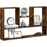 Berkfield Home Wall Shelf Smoked Oak 99x15x60 cm Engineered Wood in Brown | Size: 99 x 15 x 60 cm