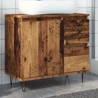 Berkfield Home Sink Cabinet Old Wood 65x33x60 cm Engineered Wood in Brown | Size: 65 x 33 x 60 cm