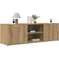 Berkfield Home TV Cabinet Artisan Oak 120x34x37 cm Engineered Wood in Brown | Size: 120 x 34 x 37 cm