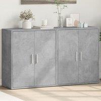 Berkfield Home Sideboards 2 pcs Concrete Grey 60x31x70 cm Engineered Wood | Size: 60 x 31 x 70 cm