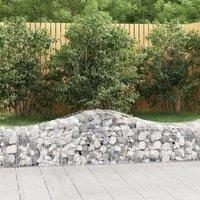 Berkfield Home Arched Gabion Baskets 4 pcs 200x50x40/60 cm Galvanised Iron in Silver