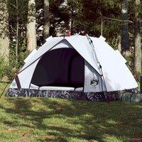 Berkfield Home Camping Tent Dome 3-Person White Blackout Fabric Quick Release