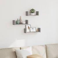 Berkfield Home Wall Shelf 3 pcs Concrete Grey Engineered Wood