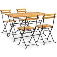 Berkfield Home 5 Piece Folding Outdoor Dining Set Solid Acacia Wood in Brown