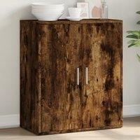 Berkfield Home Sideboard Smoked Oak 60x31x70 cm Engineered Wood in Brown | Size: 60 x 31 x 70 cm