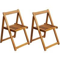 Berkfield Home Folding Garden Chairs 2 pcs Solid Acacia Wood in Brown