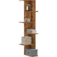 Berkfield Home Wall Corner Shelf Old Wood 36.5x36.5x140 cm Engineered Wood in Brown